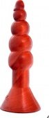 Массажер анальный, гелевый, перламутрово-красный, 45 х170 мм - секс шоп 