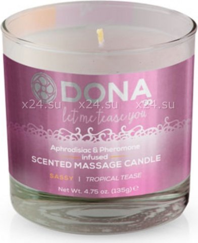   dona scented massage candle sassy aroma: tropical tease,   dona scented massage candle sassy aroma: tropical tease